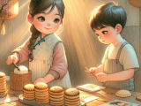Xiaoming and Lili helped prepare Chongyang cakes and a handmade card for their grandparents, filling their home with happiness and a festive atmosphere.