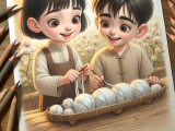Lili and Xiaoming visit a farm to learn about silkworms and silk production, and they joyfully create a silk flower with the farmer's help, resolving to protect the environment.