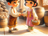 Lili and Xiaoming selflessly spend their saved money to bring joy to orphans on Children's Day, learning the value of sharing and helping others.