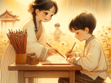 Lili helps her friend Xiaoming prepare for his Chinese exam, boosting his confidence and making learning Chinese more enjoyable.